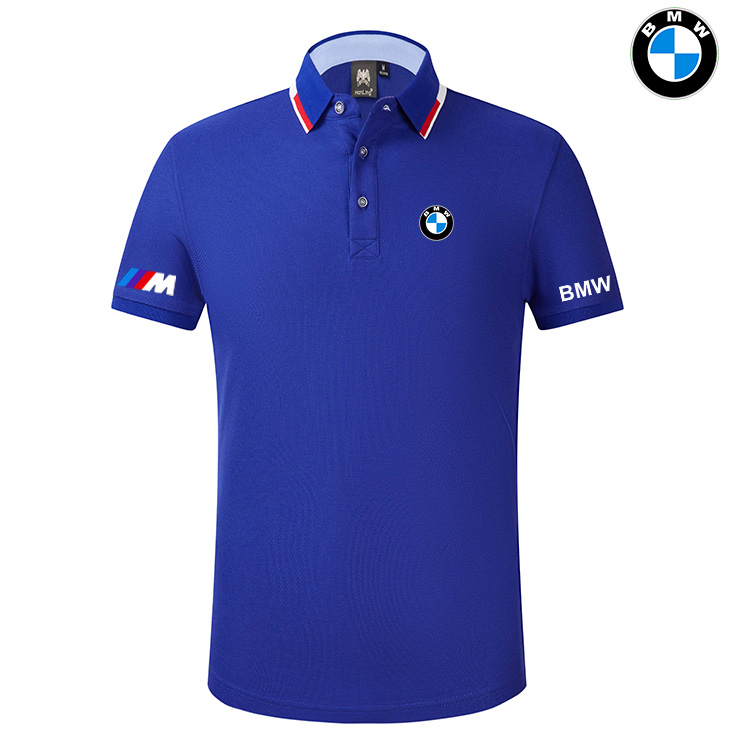 2022 Polo BMW M Power Homme Col Contrasté Coton Mercerisé Slim Fit